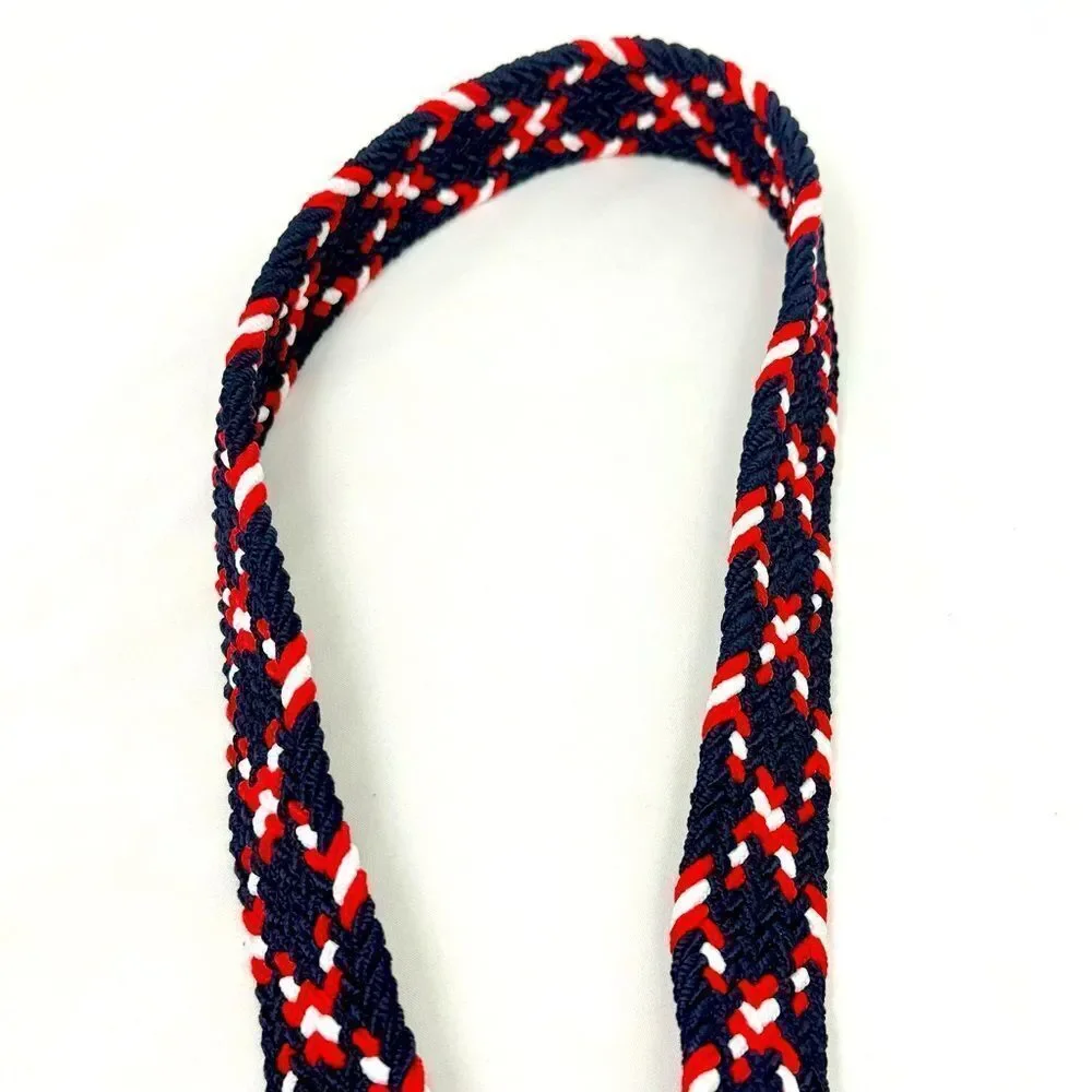 Tommy Hilfiger Red Blue White Woven Stretch Nautical Coastal Buckle Belt